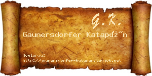 Gaunersdorfer Katapán névjegykártya